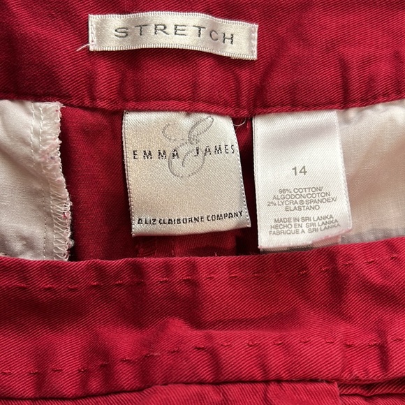 Emma James, Red Cropped Stretch Pants, Size 14 - Picture 6 of 6